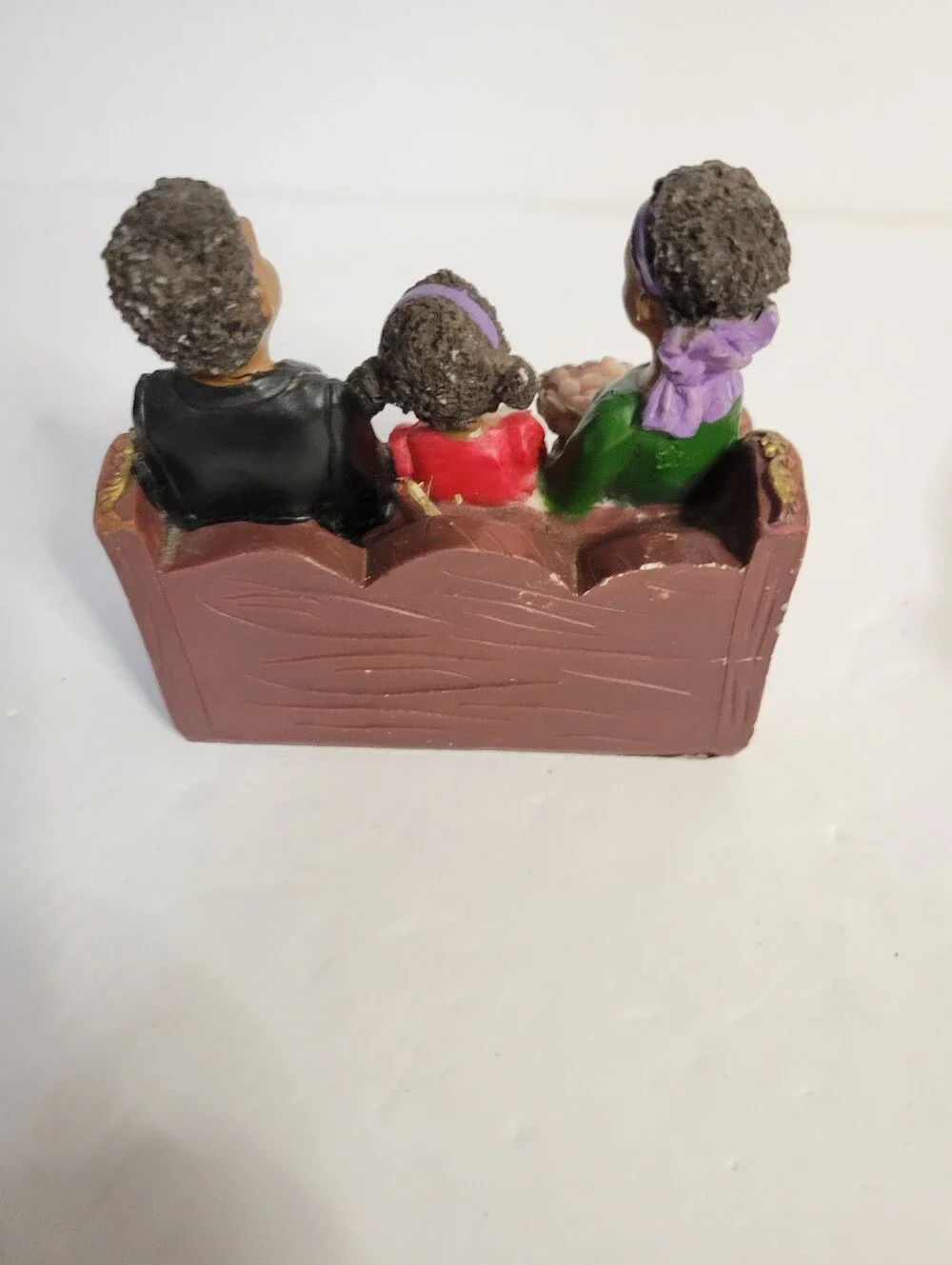 Vintage 90s Black Amercana Church Heritage Set-Family Pew Figurine & 3-D Plagues
